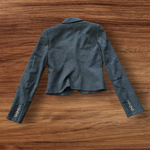 Les Copains Blazer Jacket Sz Small Gray Wool Elastane 3 Button Italian Sz 40 - Picture 3 of 9